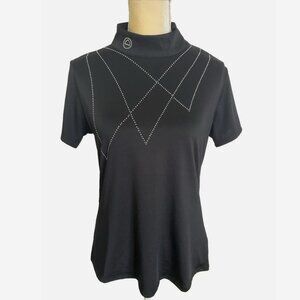 MONTAR Equestrian Black Bling Top Size XL Show Shirt